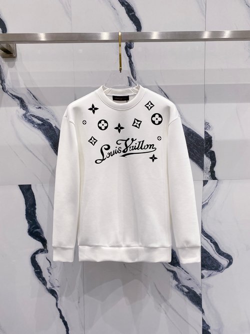 Louis Vuitton Letter Logo Pullover Space Cotton Sweatshirt