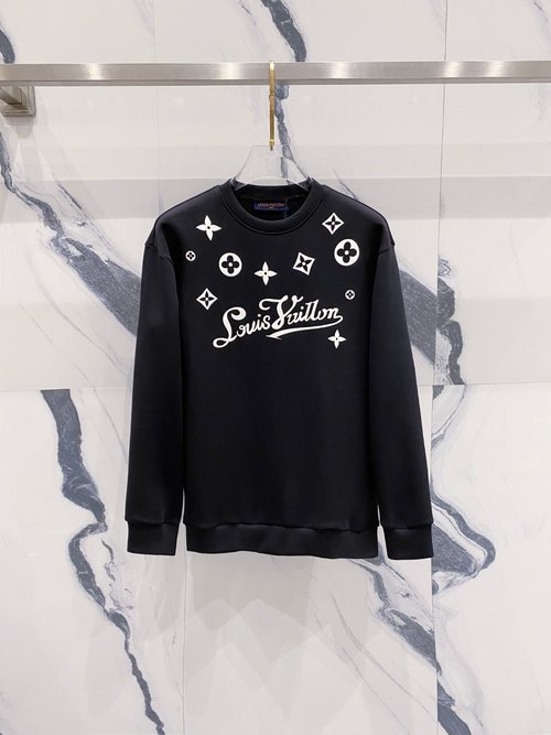 Louis Vuitton Letter Logo Pullover Space Cotton Sweatshirt