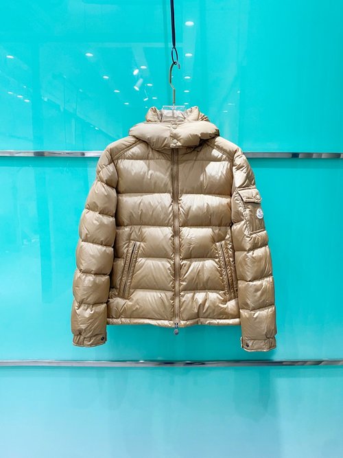 Moncler Matte Short Down Jacket with Detachable Hood