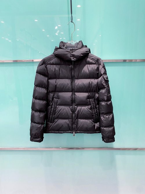 Moncler Matte Short Down Jacket with Detachable Hood