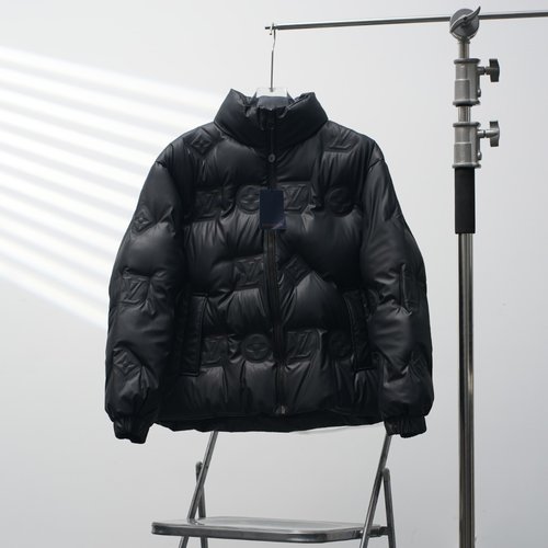 Louis Vuitton Embossed Print Stand Collar Down Jacket