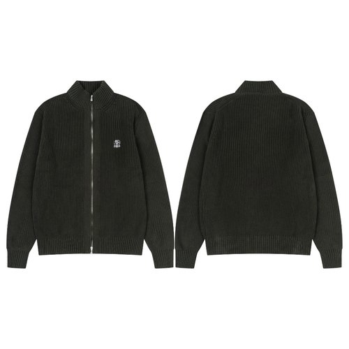 Loewe Cotton Knit Zip Cardigan for Versatile Style